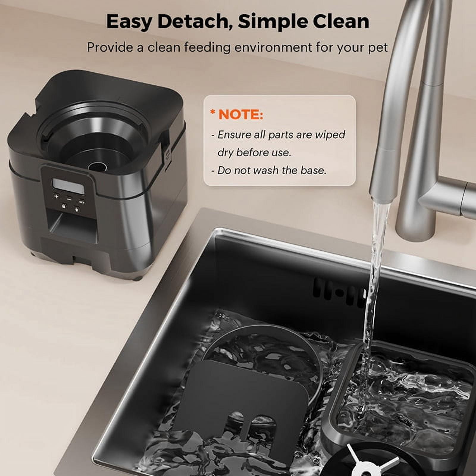 Automatic Cat Feeder 2L Automatic Pet Feeders for Cats and Dogs Cat Food Dispenser for Dry Food Timed Cat Feeders (US),B