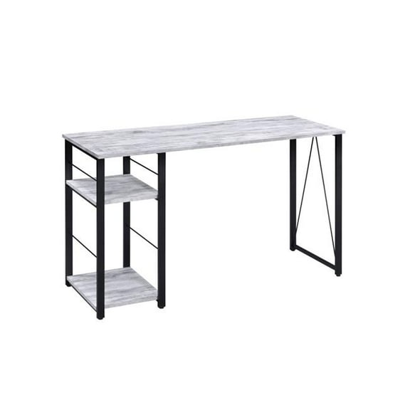 47 in. Writing Desk, Antiqued White & Black