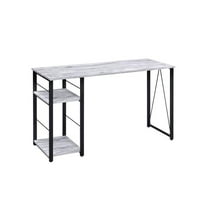 47 in. Writing Desk, Antiqued White & Black
