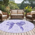 thumbnail image 4 of Round Rugs 7Ft, Purple Bow Round Area Rug Washable Indoor Throw Carpet, Cute Bowknot Simple Pure Color Large Non Slip Circle Rug for Dining Room Playroom Home Decor Aesthetic, 4 of 8
