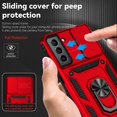 thumbnail image 3 of Galaxy S21 FE 5G Case,Dteck Shockproof Rubber Rugged Case Hybrid Hard Ring Holder Kickstand Slide Camera Lens Protector Cover for Samsung Galaxy S21 FE 5G,Red, 3 of 8