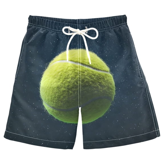 joogoo Kids Boys Swim Trunks Tennis Ball Beach Board Shorts Drawstring Swimsuit Kid Teen L