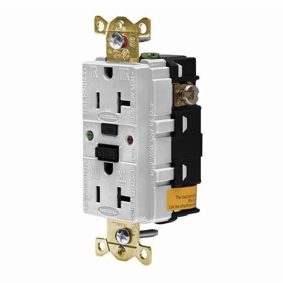 GFCI Receptacle, 20A, 125VAC, 5-20R, White