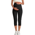 thumbnail image 5 of Only Moment Long Bermuda Shorts for Women Blended Fabric High Waisted Work Travel Pants with Pockets Stretchy Business Casual Slacks Yoga Shorts with Pockets for Wowomen Black,S, 5 of 6