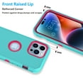 thumbnail image 6 of iPhone 14 Pro Max Cases,Njjex Case for iPhone 14,14 Pro,14 Plus,14 Pro Max,Full-Body Shockproof Protection Heavy Duty Armor Hard Plastic & Shock Absorption Rubber Rugged Bumper 3-in-1 Case Cover,Mint, 6 of 7
