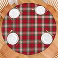 thumbnail image 2 of Red and Green Christmas Plaid Pattern Round Fitted Tablecloth with Elastic Edge,Dining Table Cover Waterproof,Outdoor Round Tablecloth for Camping,Dining,Indoor and Outdoor, 2 of 7
