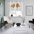 thumbnail image 5 of 2 Panels Kitchen Tier Curtains 39 Inch Length, Funny Sloth Grommets Window Treatment Curtain, Cute Watercolor Animals on Branch Grey Stripe Thermal Curtains Drapes for Living Room/Bathroom, 5 of 9