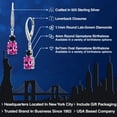 thumbnail image 2 of Gem Stone King 925 Sterling Silver Pink Created Sapphire and Black Onyx Dangle Earrings for Women with Lab Grown Diamond (2.47 Cttw, Oval 9X7MM), 2 of 6