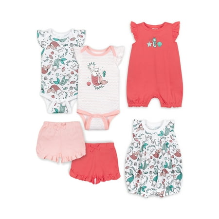 

Little Star Organic Baby Girl 6 Pc Mix & Match Set Size Newborn-24 Months