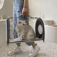 thumbnail image 5 of Bolsa de transporte para gatos, transparente, para salir, portátil, para coche, transpirable, para gatos, mochila para mascotas, mensajero portátil para gatos y perros, 5 of 5