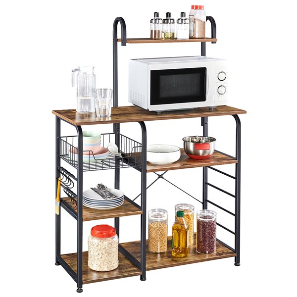 SmileMart 35.5" Kitchen Storage Shelf Baker's Rack Industrial Style