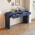 thumbnail image 2 of Euroco 55" Unique Curved Console Table with 2 Storage Drawers, Fluted Accent Entryway Table Sofa Table for Hallway Living Room Foyer,Navy Blue, 2 of 8