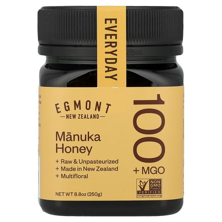 Egmont Honey Manuka Honey, Raw & Unpasteurized, MGO 100 , 8.8 oz (250 g)