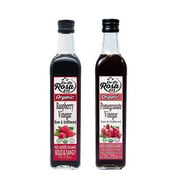 De La Rosa 613 ORGANIC Raspberry & Pomegranate Vinegar Combo (2-Pack) 16.9oz, 100% Pure, Raw & Unfiltered
