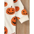 thumbnail image 6 of Jxzom Infant Baby Boy Girl Halloween Outfit Pumpkin Print Long Sleeve Romper Oversized Zipper Jumpsuit 0 6 12 18 24 Months Cute Clothes, 6 of 7