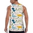 thumbnail image 3 of Xecao Childish Dinosaur Men's Tank Top Workout Quick Dry Sleeveless Gym Jogging Muscle Shirts Summer Swim Beach Tops, 3 of 9