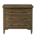 thumbnail image 1 of Home Fare Dark Oak Wood Three Drawer Nightstand, 1 of 11