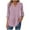 Pink, variant on Women's Striped T-Shirts Trendy V-Neck Shirt Long Sleeve Button Tees Casual Fashion Shirts Classic Fit Pullover Tops (XL, Blue)