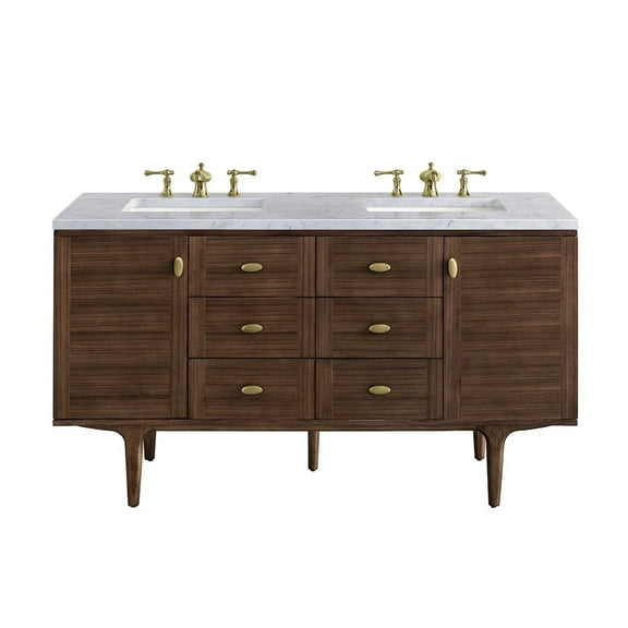 James Martin Vanities 670-V60d-3Car Amberly 60" Free Standing Or Wall Mounted Double Basin