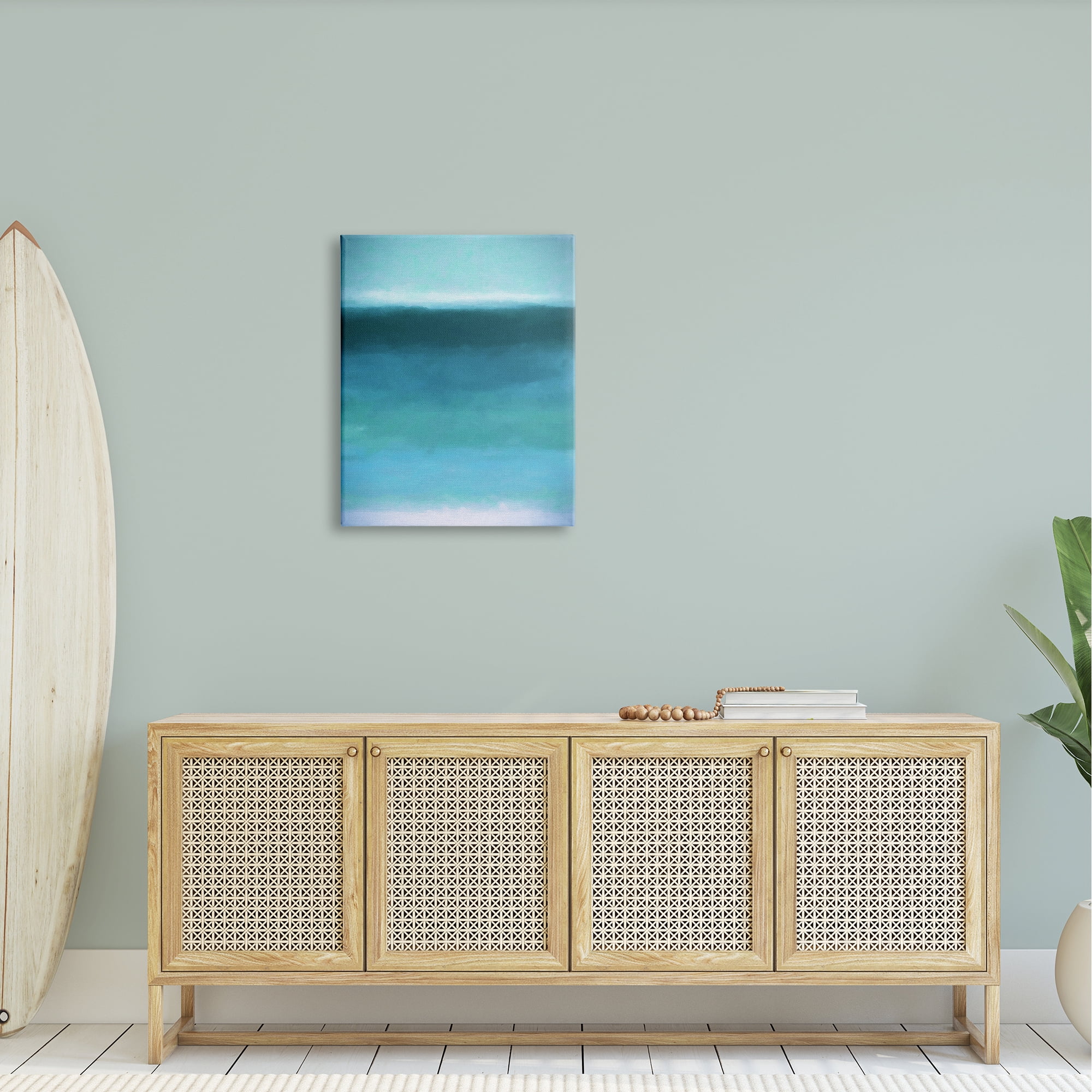 Stupell Industries Soothing Abstract Scenery Distant Ocean Sea View Painting Gallery Wrapped Canvas Print Wall Art, Design by Graffitee Studios