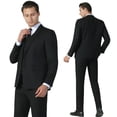 thumbnail image 1 of Traje gris de dos piezas para caballero negro, banquete de bodas, traje de anfitrión de trabajo azul marino, pantalones, traje casual de dos piezas, 1 of 1