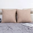 thumbnail image 4 of Jepeak Pack of 2 Linen Throw Pillow Covers, Farmhouse Decorative Solid Square Cushion Cases Pillow Covers for Couch Sofa Bed (Light Coffee, 18 x 18 Inches), 4 of 5
