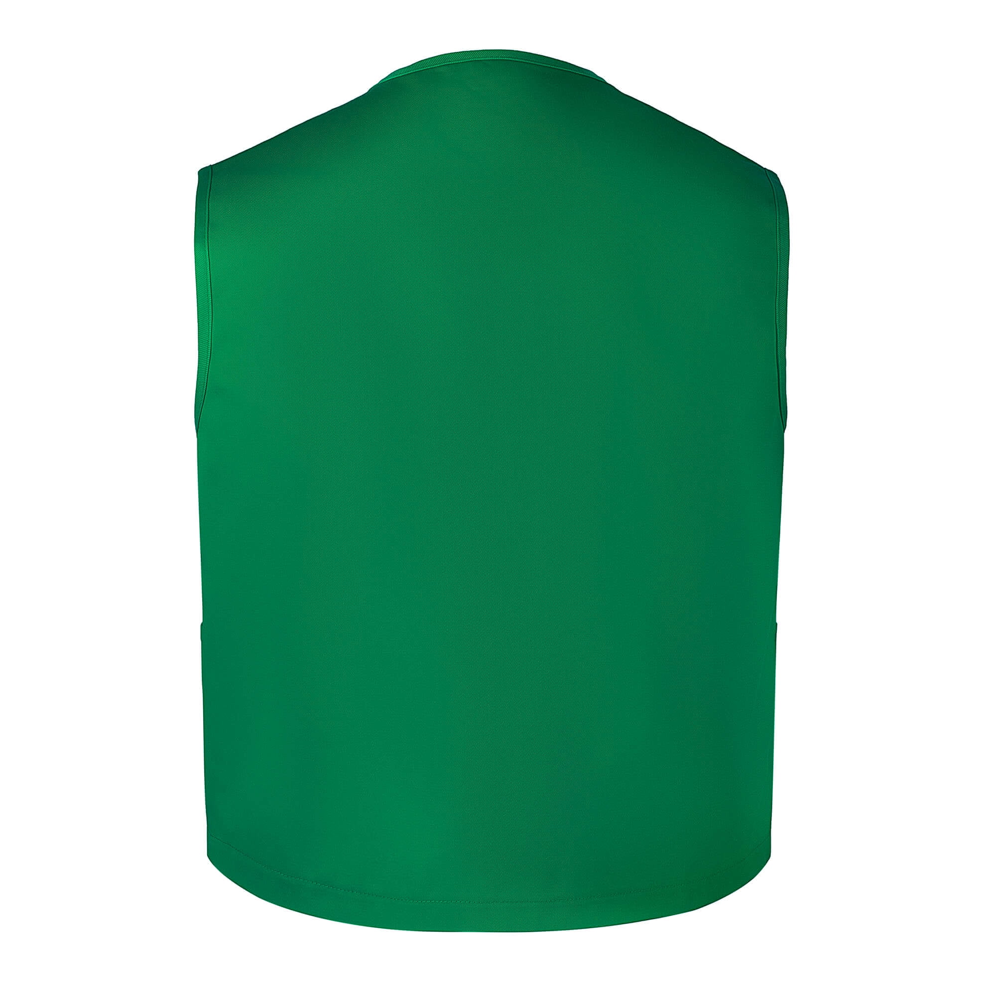 Toptie Two Pocket Unisex Vest Button Up Waistcoat Volunteer Work Vest-Green-L