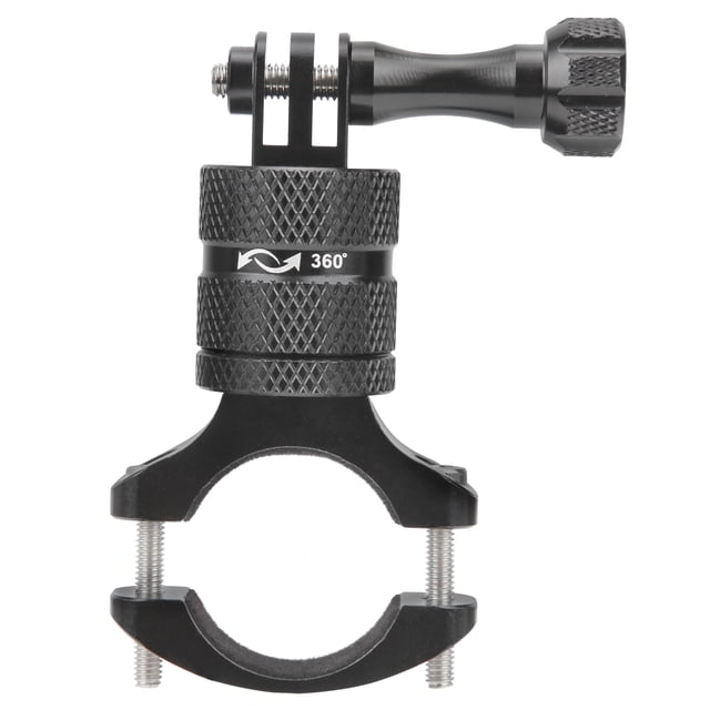 Action Camera Accessory Motorcycle Action Camera Bracket, Universal 360 Degree Rotation Aluminium Alloy Action Camera Bracket, for Bike black