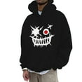 thumbnail image 1 of VBARHMQRT Crop Sweatshirt Men's Fashion Casual Part Print Hooded Pullover Long Sleeve Drawstring Hooded Sweater Tops, 1 of 5