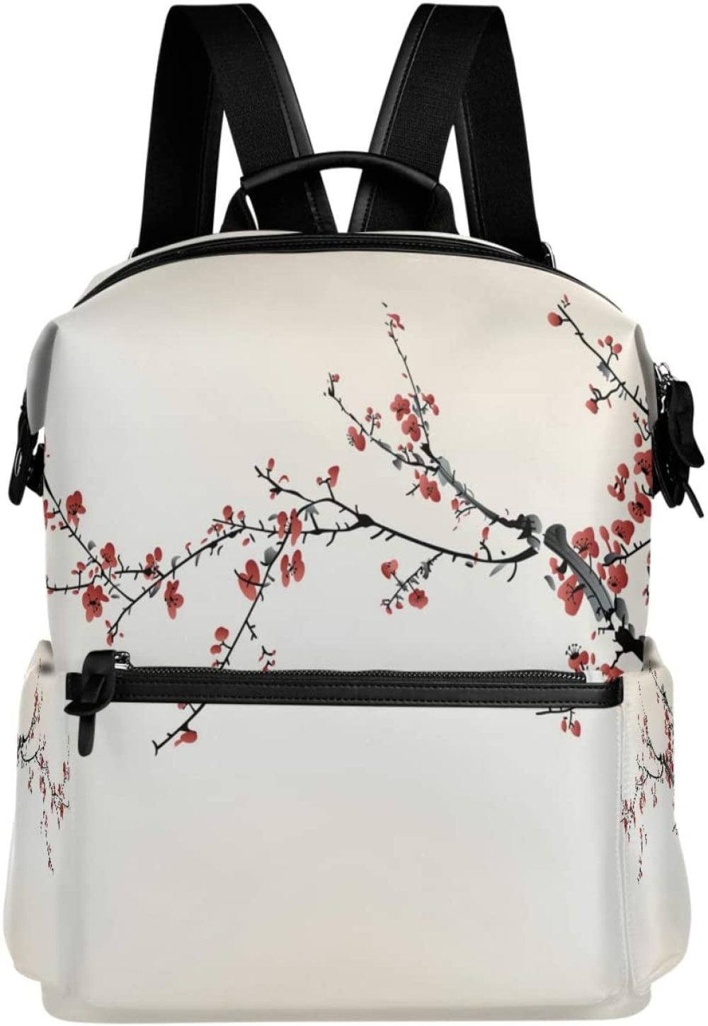 Oarencol Vintage Wintersweet Floral Backpack Japanese Cherry Blossom School  Book Bag Travel Hiking Camping Laptop Daypack