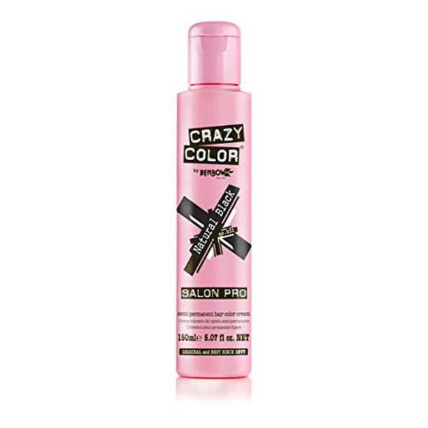 Crazy Color Semi Permanent Hair Color Cream, 150ML (NATURAL BLACK) - Crazy Color Semi Permanent Hair Color Cream, 150ML (NATURAL BLACK) -