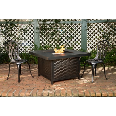 Fire Sense - Weyland Square LPG Fire Pit - Antique Bronze