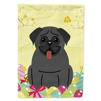 Carolines Treasures BB6006CHF Easter Eggs Pug Black Flag Canvas House Size