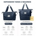thumbnail image 2 of DAKIMOE Weekender Bags for Women, Travel Bag Carry on Gym Bag, Travel Duffle Bag with Wet Dry Pocket/Front Phone Pocket/Trolley Sleeve Pocket, Dark Blue, 2 of 9