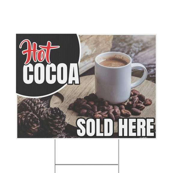 Hot Cocoa, Hot Chocolate Yard Sign, 18x12, 24x18, 36x24, H-Stake Included, v2