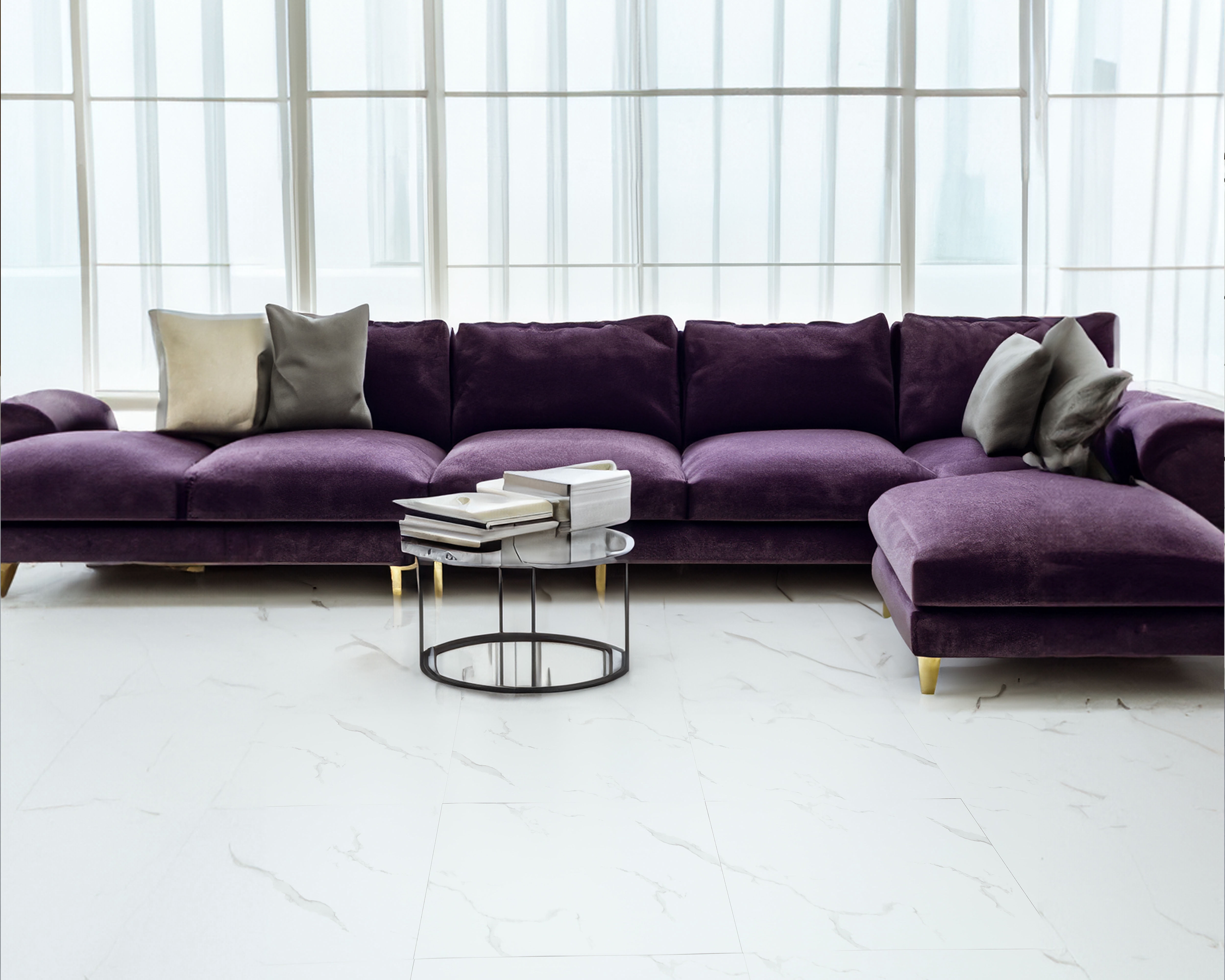 Peel and Stick Vinyl Flooring Tiles, White, 24" x 24", 10-pack/39 sq ft