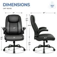 thumbnail image 2 of CELTOSS Executive Office Chair with Ergonomic Leather Back Support and Flip-Up Armrests, Heavy Duty Cushioned Desk Chair, Black, 2 of 14