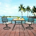 thumbnail image 3 of Gymax Patio Square Dining Table Metal Bistro Table Garden Poolside Backyard, 3 of 7