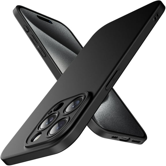 JETech Slim Case for iPhone 15 Pro 6.1-Inch with Camera Lens Full Cover Protection, Ultra-Thin Lightweight Matte Finish Minimalist Protective Phone Cover (Black Titanium)