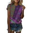 thumbnail image 2 of Pohista Womens Summer Tops Dressy Casual Shirts for Women V Neck Summer Work Blouses for Women Womens Work Tops Short Sleeve my saved for later items, 2 of 6