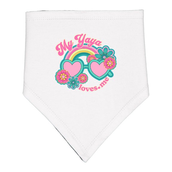 Inktastic My Yaya Loves Me Grandchild Rainbow Baby Bandana Bib