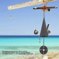 thumbnail image 3 of Retro Design Iron Triangle Wind Bell with Compass,Wind Chimes Decor, 3 of 6