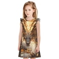 thumbnail image 1 of Balery Golden Horned White Dragon Camisón de princesa para niñas, pijama de algodón con mangas abullonadas, suave y bonito.-X-Large, 1 of 6