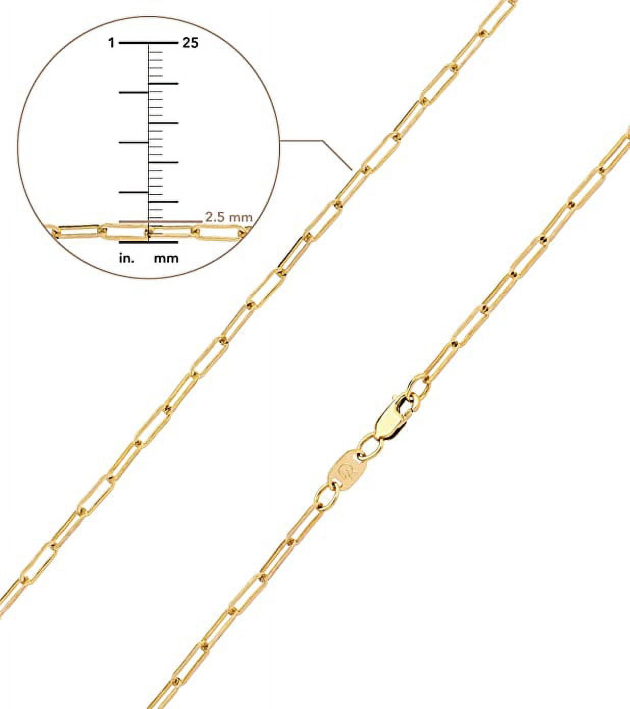 Jewelry Atelier Gold Chain Necklace Collection - 14K Solid Yellow Gold Filled Paper Clip Link Chain Necklaces for Women and Men with Different Sizes (2.0mm, 2.5mm)
