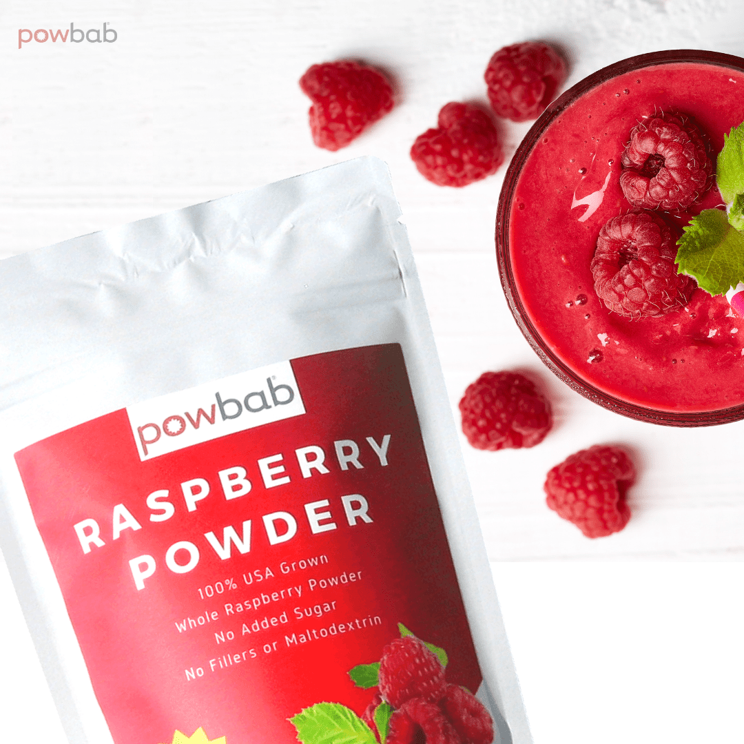 powbab Raspberry Powder - 100% USA Grown Organic Raspberry (5 oz)