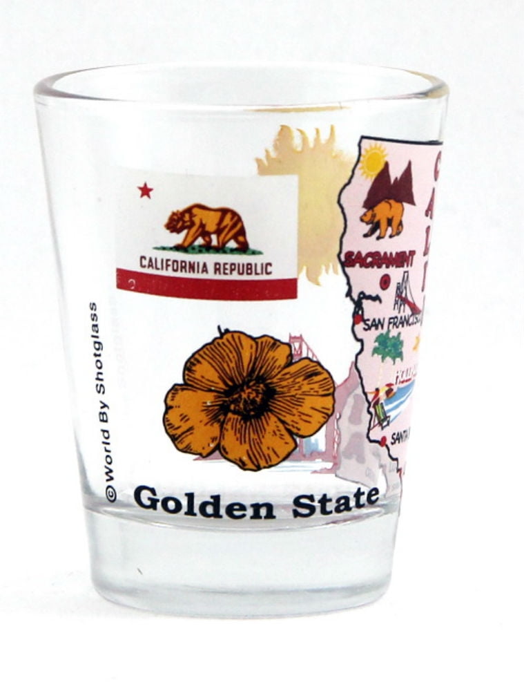 CALIFORNIA THE GOLDEN STATE ALL-AMERICAN COLLECTION SHOT GLASS SHOTGLASS 