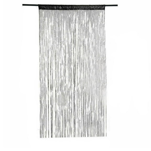 1 PCS Glitter String Curtains Doorway Beads Curtains, 39 x 79 Inch Hanging Fringe Room Divider Door String Curtain Boho Doors Tassel for Doorways, Windows, Closet Decor (Black)