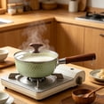 thumbnail image 4 of Yooci Gold Pure Titanium Hammered Saucepan 18x14cm, Healthy Coating-Free Non-Stick Pan with Tempered Glass Lid & Dual Spouts for Ramen, Sauces and Vegetables, 4 of 7