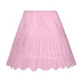thumbnail image 4 of Ediodpoh Womens Skirts Ladies Solid Color Ballet Style High Waisted Half Skirt with Irregular Hem and Lace Trim Pink XXL, 4 of 9