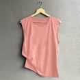 thumbnail image 5 of Womens T Shirt Women Sleeveless O Neck Solid Slim Casual Tank Top Pink XL, 5 of 6